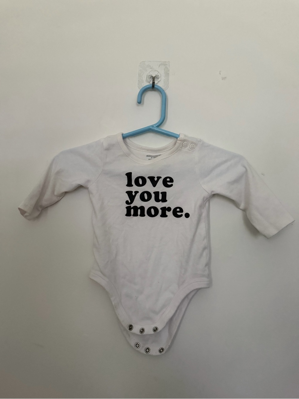 Garanimals 3-6 months Love you more long sleeve white baby bodysuit